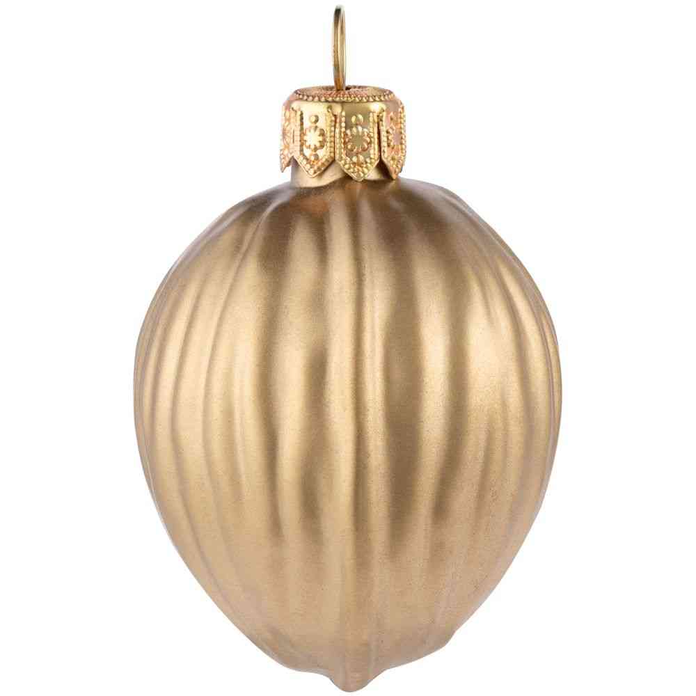 Елочная игрушка «Грецкий орех», матовое золото - 2
