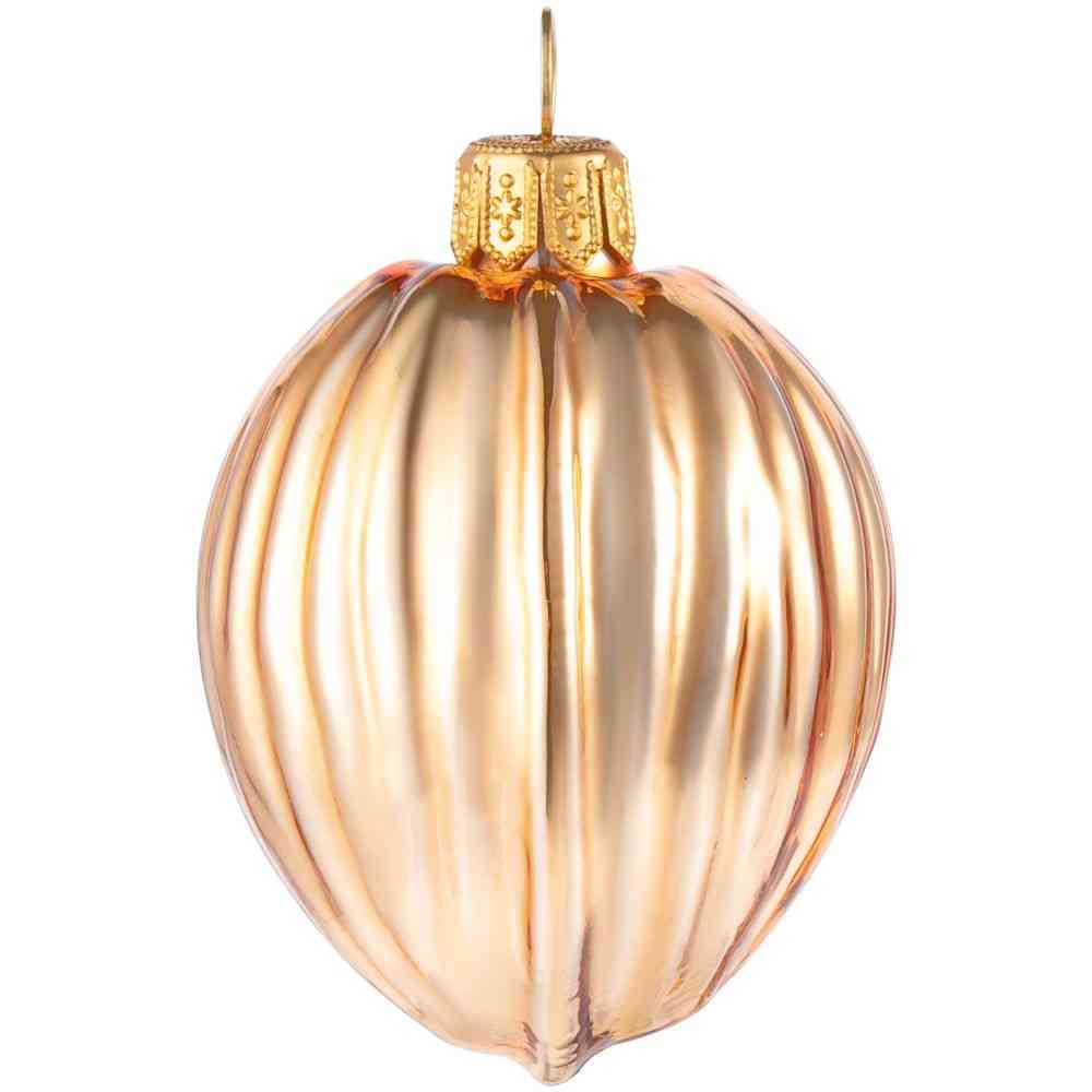 Елочная игрушка «Грецкий орех», золотистая - 2
