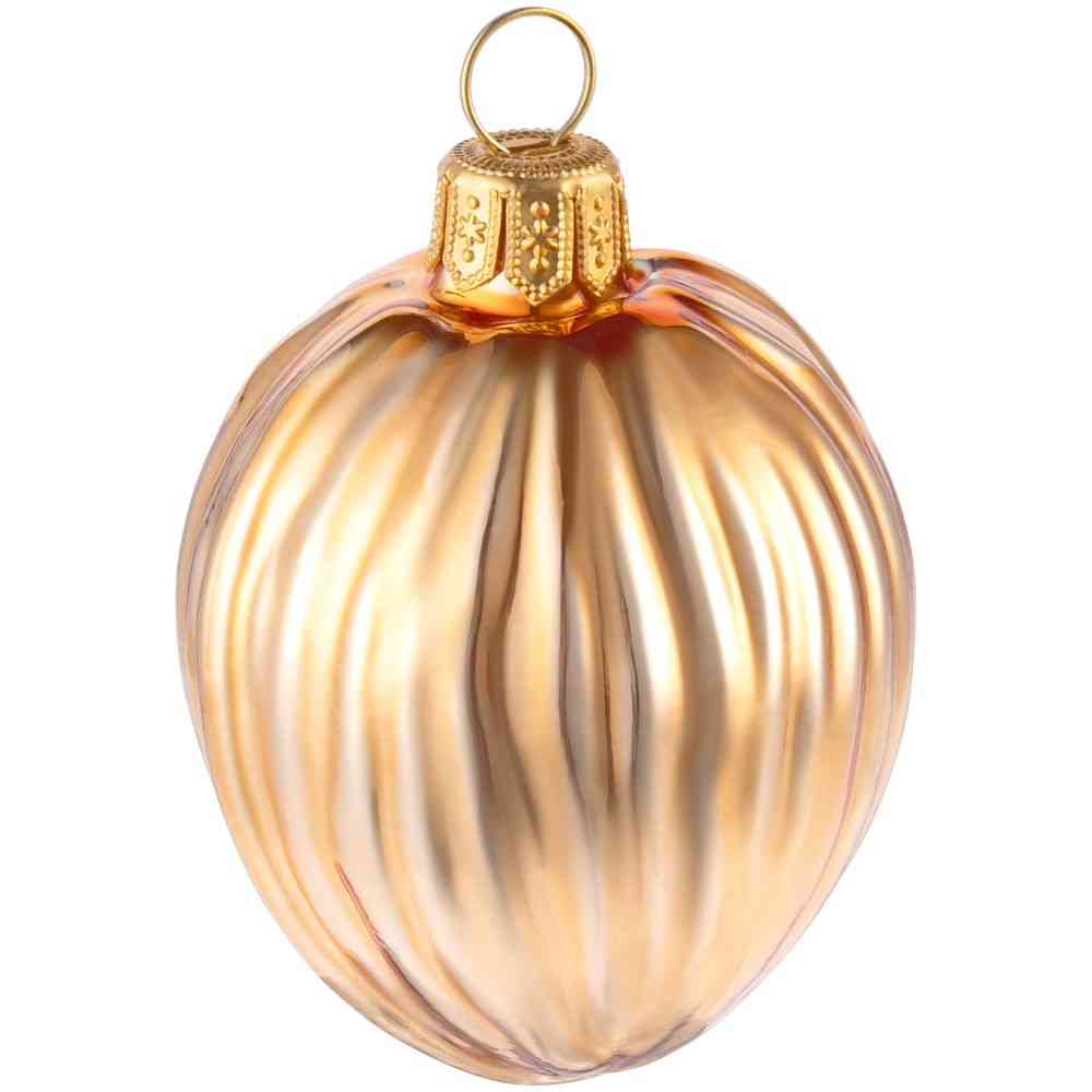 Елочная игрушка «Грецкий орех», золотистая - 3