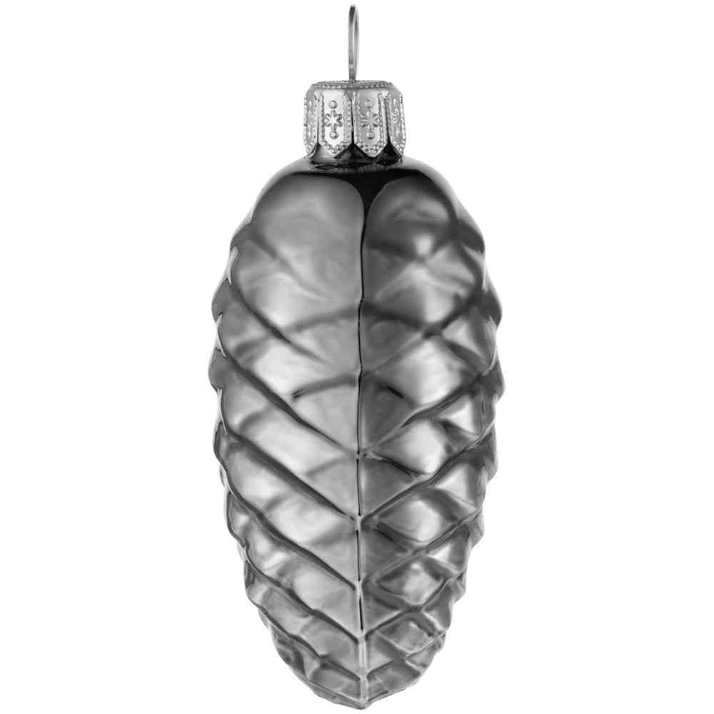 Елочная игрушка «Шишка», серая (графит) - 2