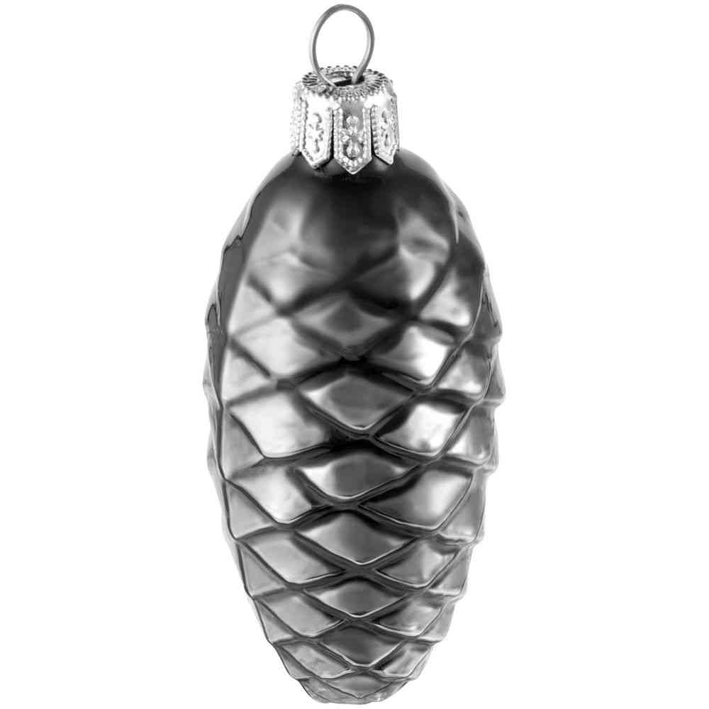 Елочная игрушка «Шишка», серая (графит) - 3
