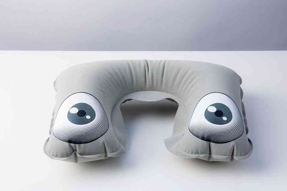 Надувная подушка под шею в чехле Sleep, серая - 4