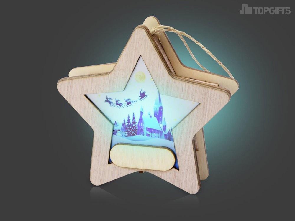 Новогодняя подвеска с подсветкой Звезда - 7