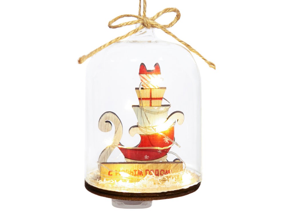 Новогоднее украшение Сани в колбе - 2