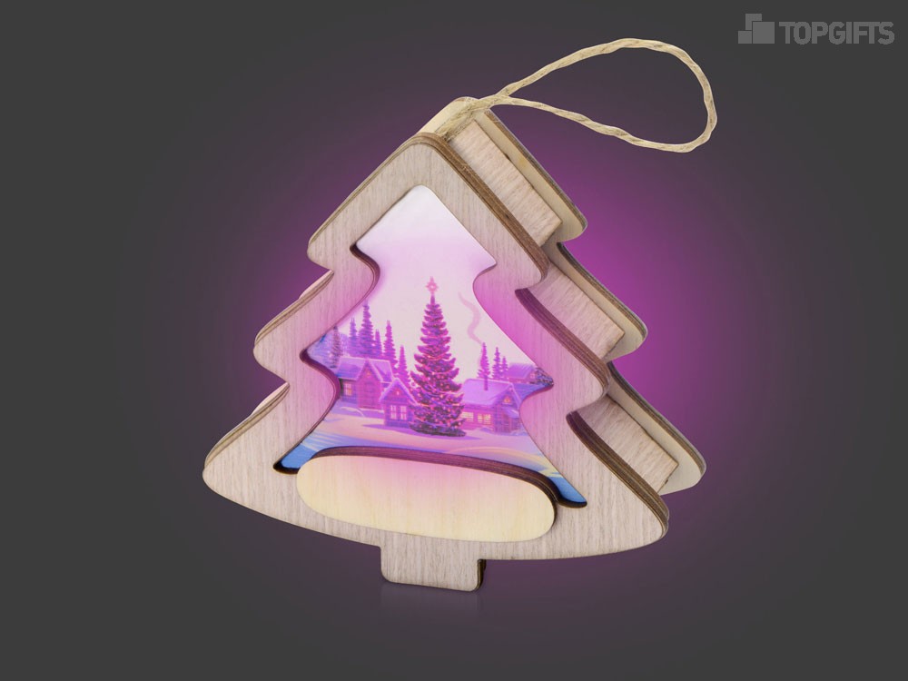 Новогодняя подвеска с подсветкой Ёлочка с индивидуальным дизайном - 5