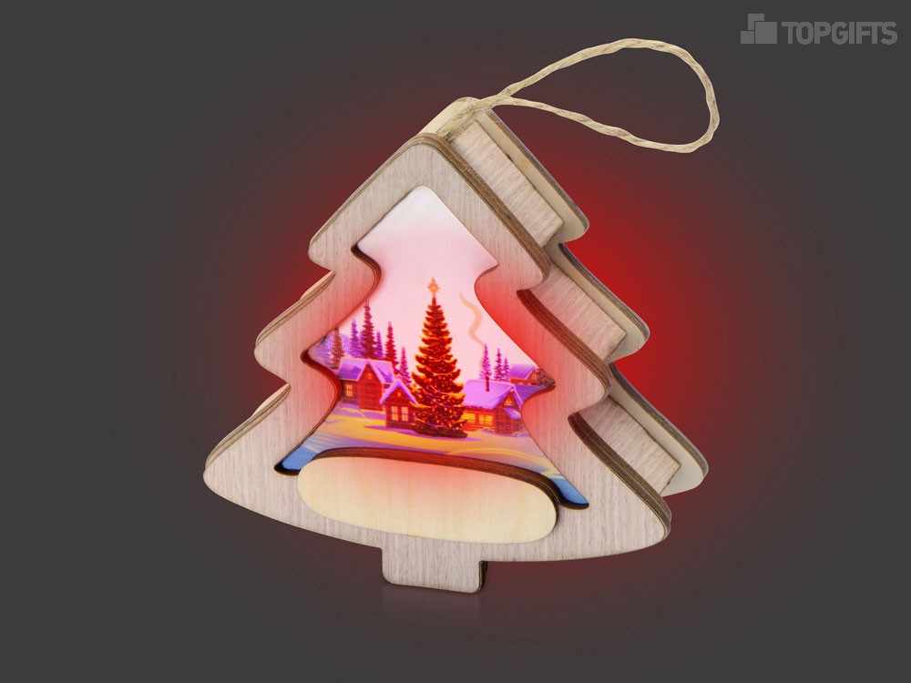 Новогодняя подвеска с подсветкой Ёлочка с индивидуальным дизайном - 7