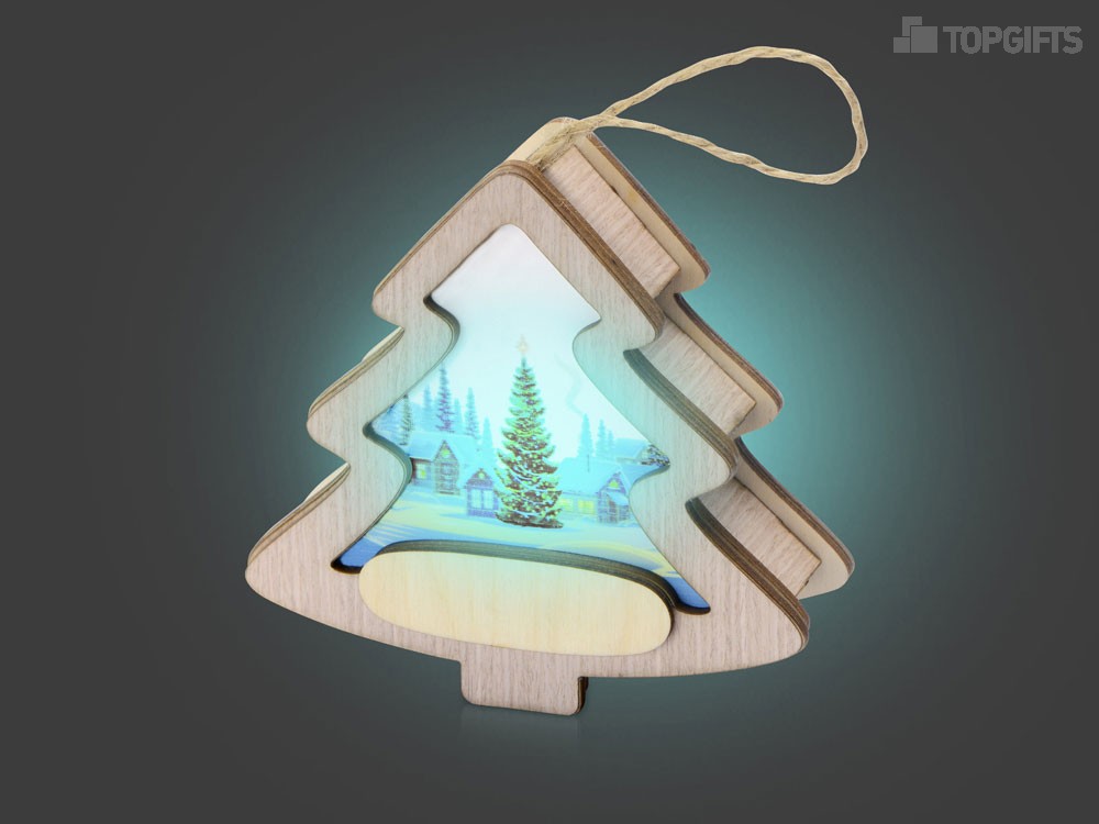 Новогодняя подвеска с подсветкой Ёлочка с индивидуальным дизайном - 8