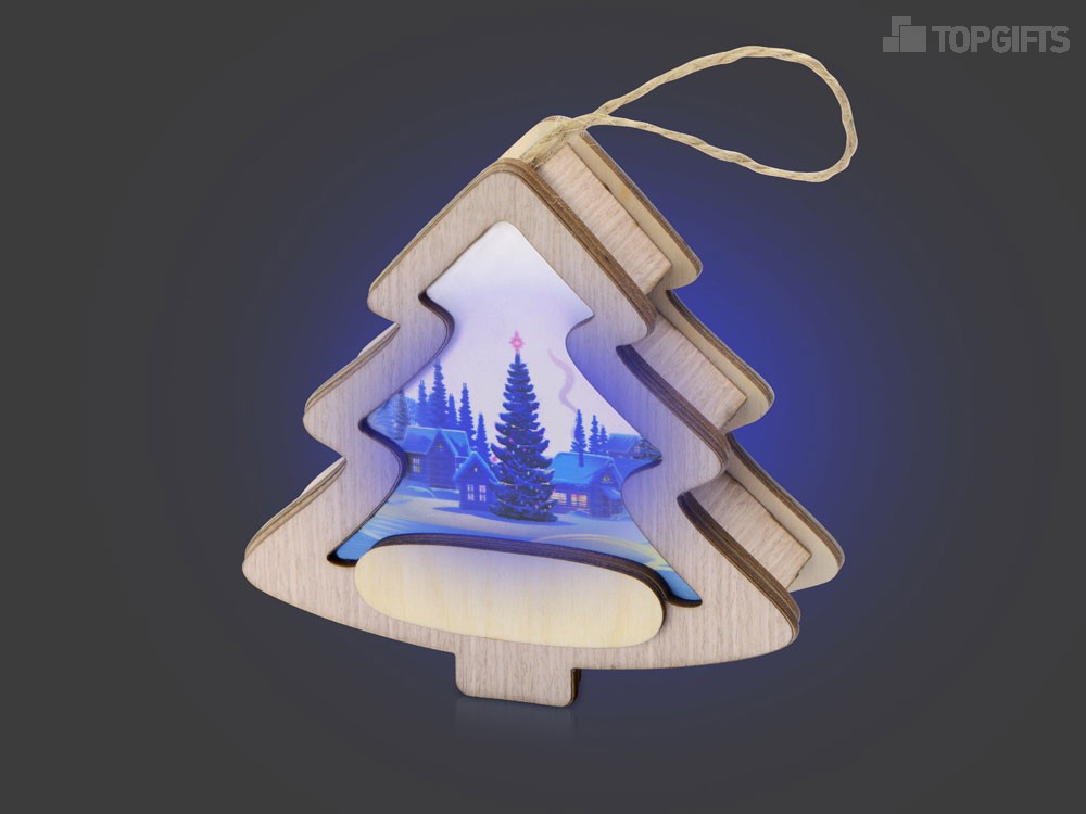 Новогодняя подвеска с подсветкой Ёлочка с индивидуальным дизайном - 9