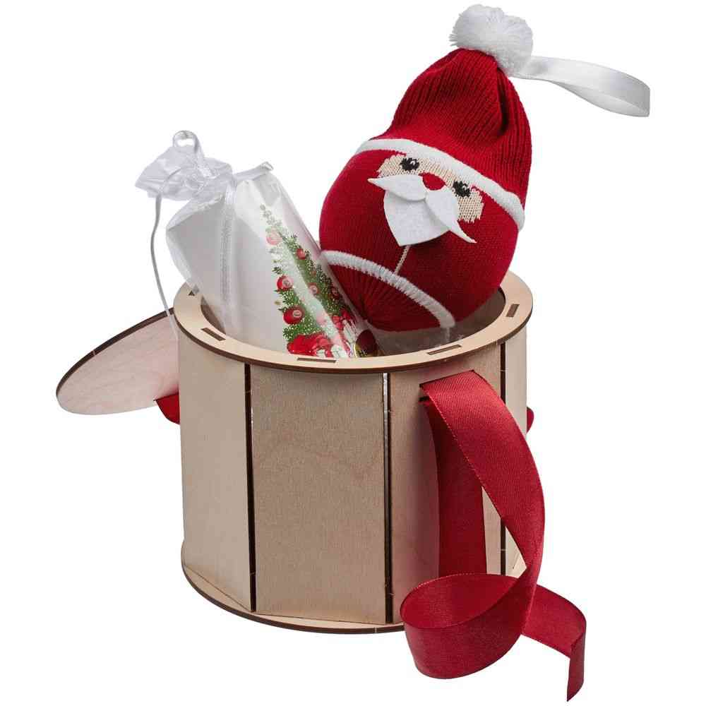 Коробка Drummer, круглая, с красной лентой - 3