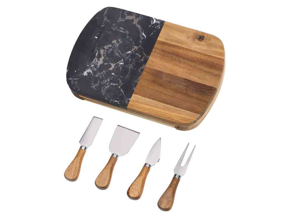 Набор для сыра в подарочной коробке из акации и мрамора Date - 3