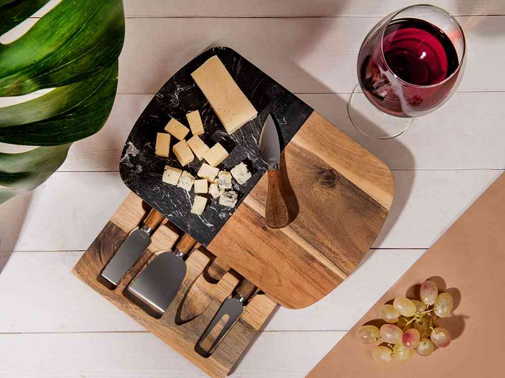 Набор для сыра в подарочной коробке из акации и мрамора Date - 6