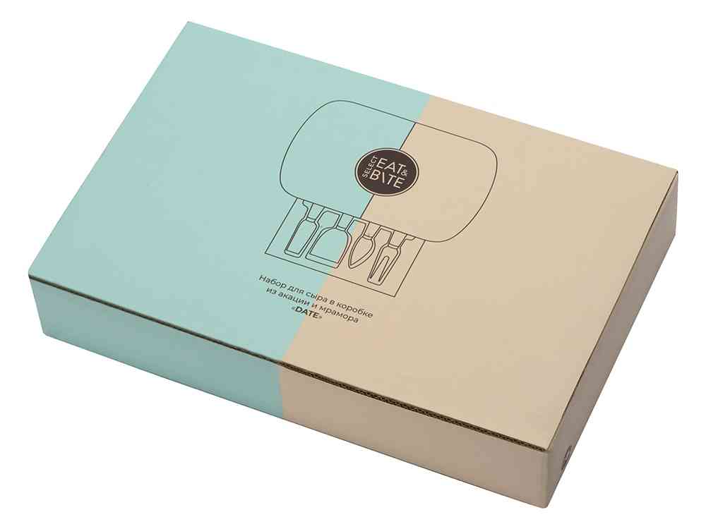 Набор для сыра в подарочной коробке из акации и мрамора Date - 7