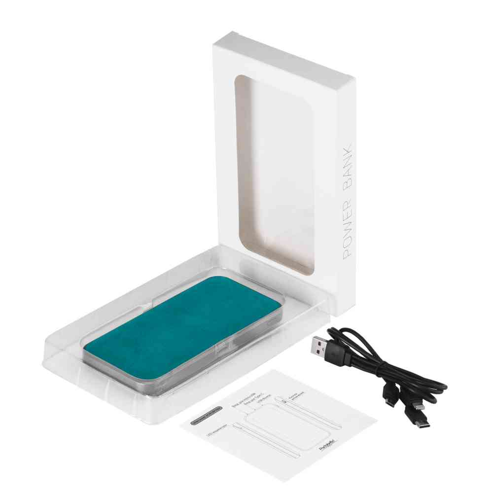Внешний аккумулятор In Velour 10000 mAh, бирюзовый - 8