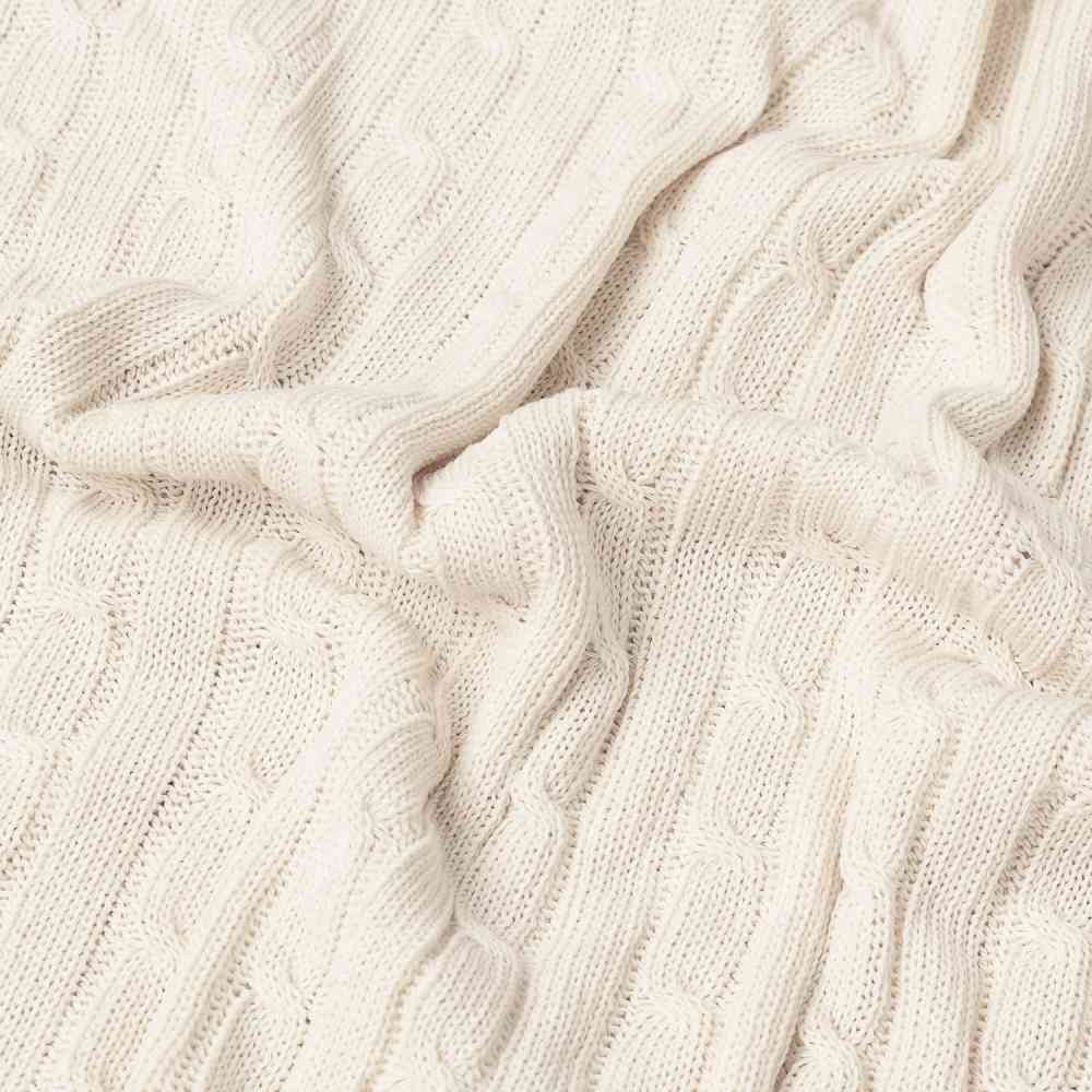 Плед Fado вязаный, бежевый (без подарочной коробки) - 5