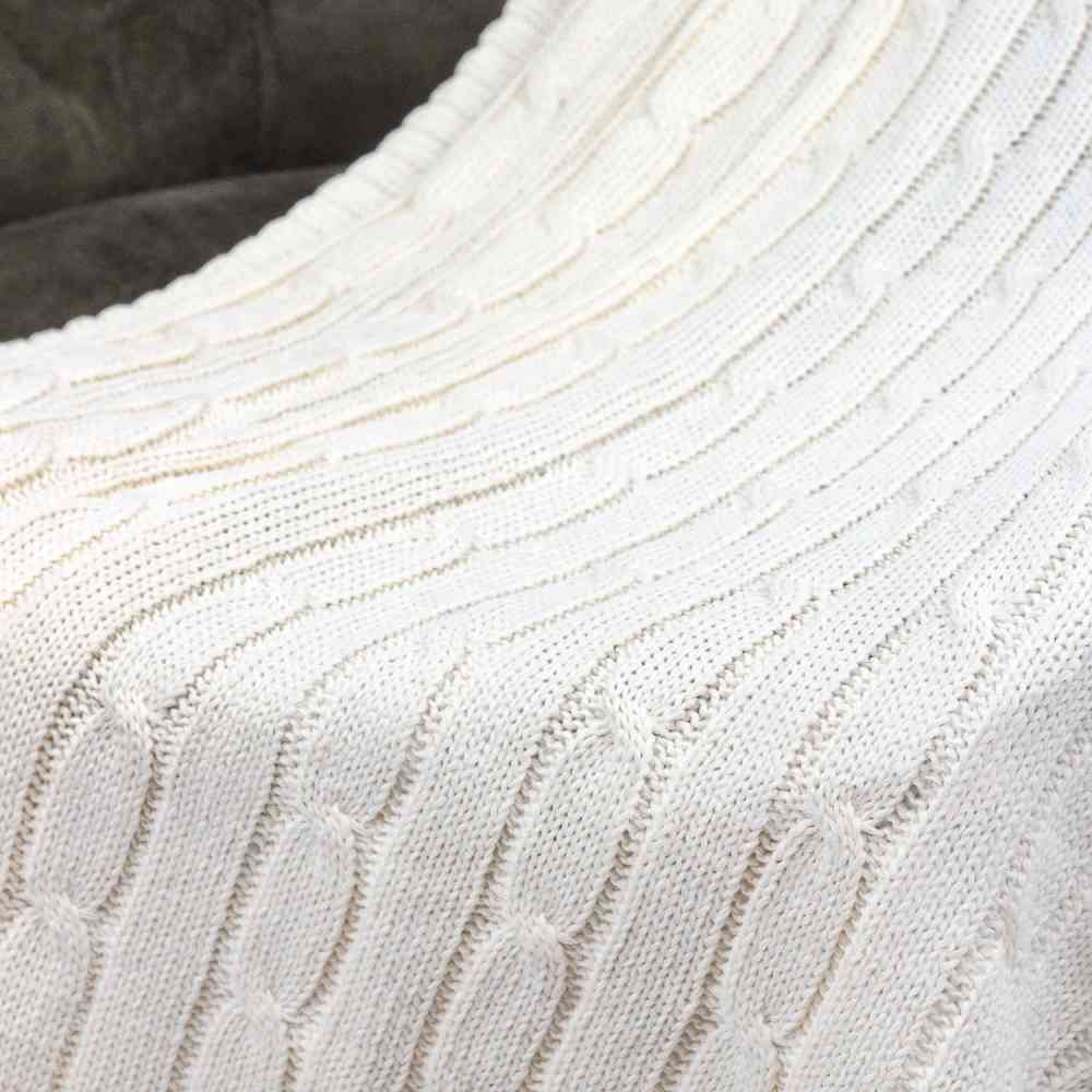 Плед Fado вязаный, бежевый (без подарочной коробки) - 6