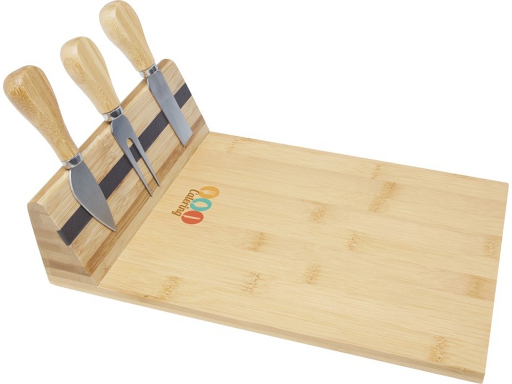 Бамбуковая доска для сыра Mancheg с приборами - 6