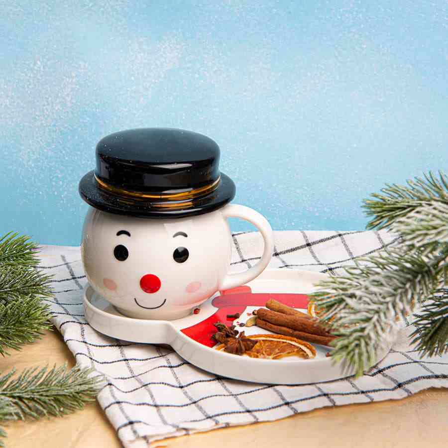 Чайная пара СНЕГОВИК с крышкой - 6