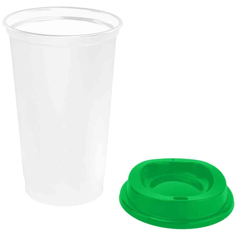 Стакан с крышкой Color Cap White, белый с зеленым - 2