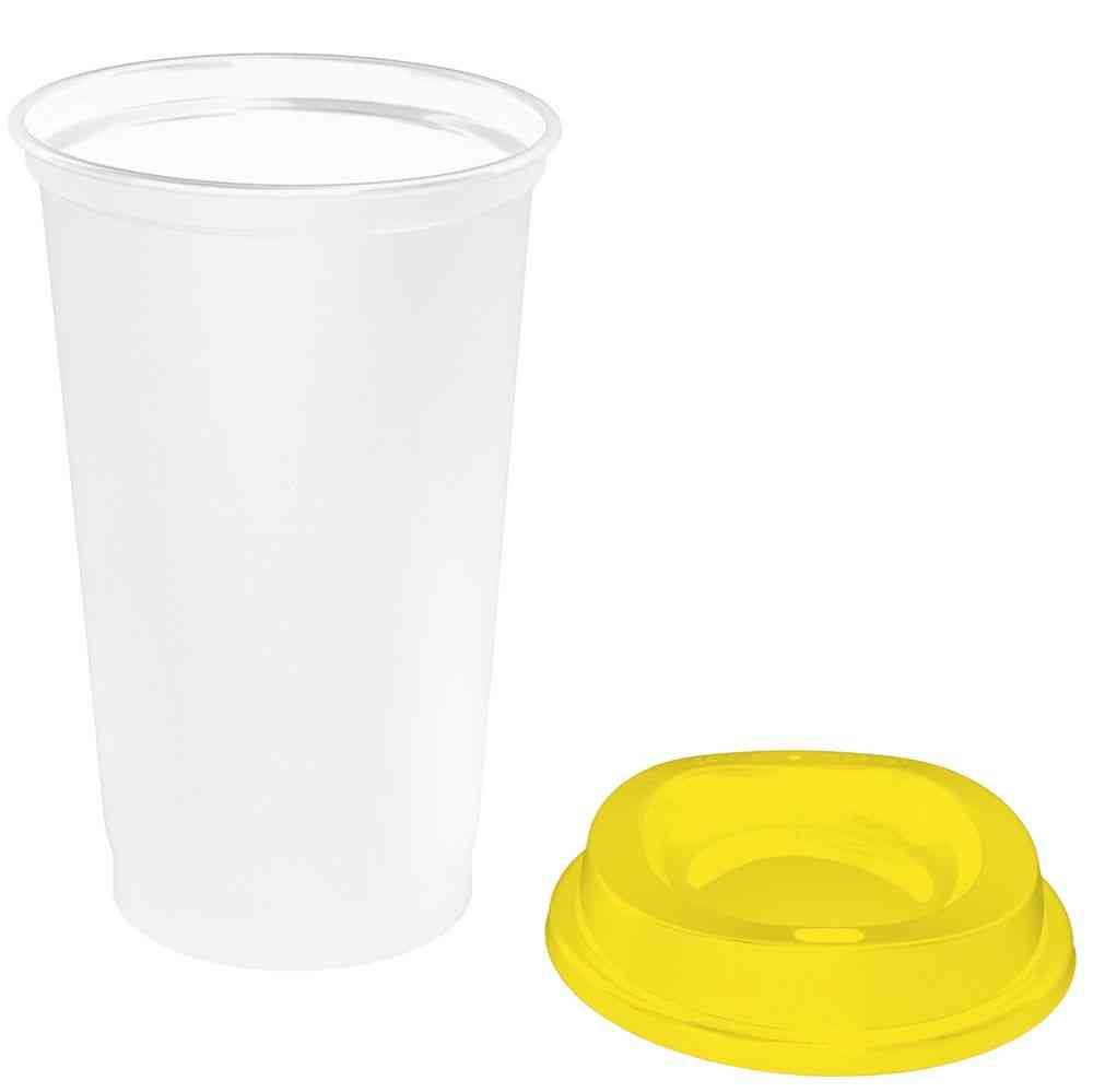 Стакан с крышкой Color Cap White, белый с желтым - 2