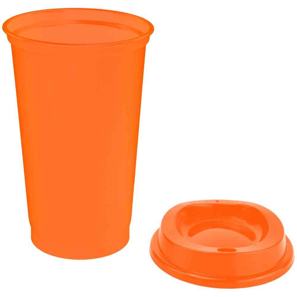 Стакан с крышкой Color Cap, оранжевый - 2