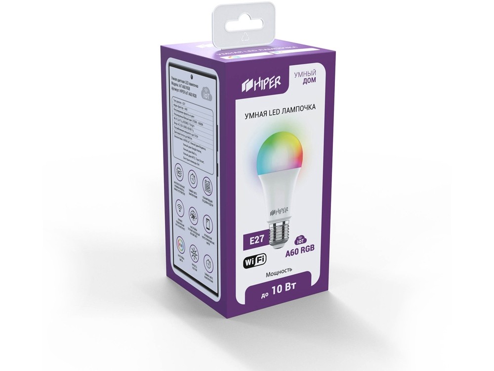 Умная LED лампочка IoT A60 RGB - 2