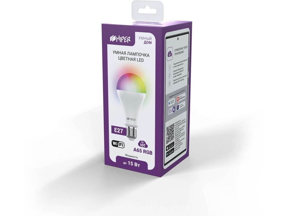 Умная LED лампочка IoT A65 RGB - 3