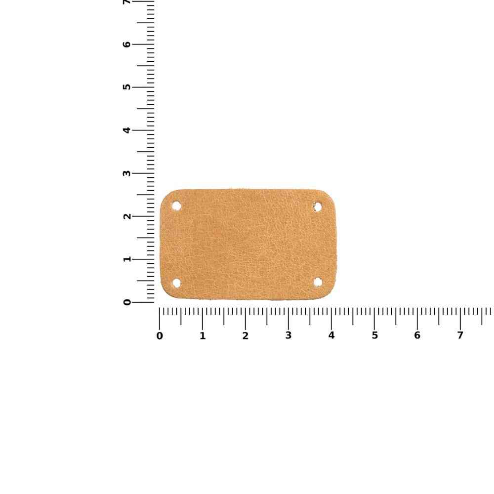 Лейбл кожаный Beta, S, бежевый - 3