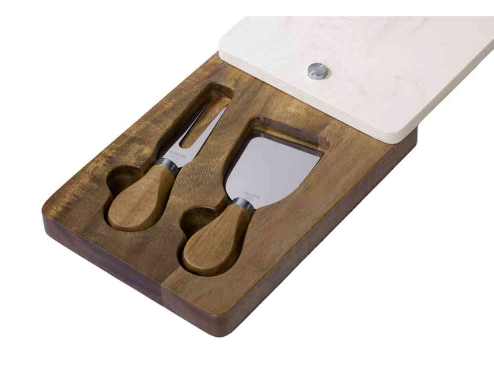 Набор для сыра в коробке из акации и мрамора Fontina - 3