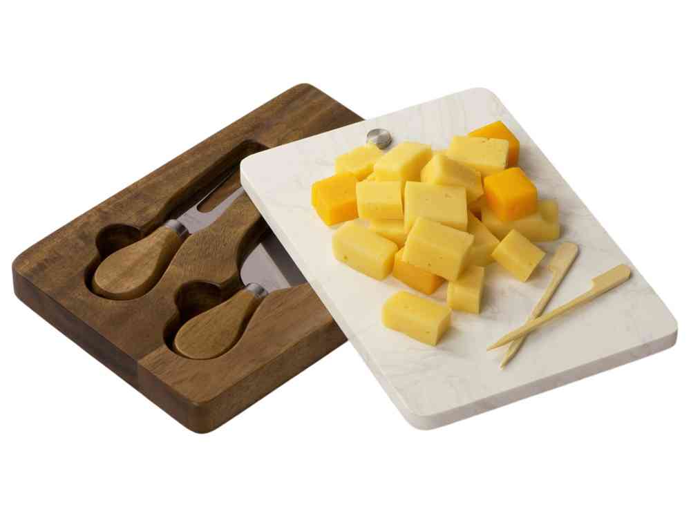 Набор для сыра в коробке из акации и мрамора Fontina - 2