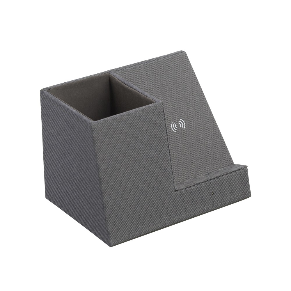 Карандашница "Cool Gray" с беспроводным зарядным устройством, переработанный пластик (RPET) - 5