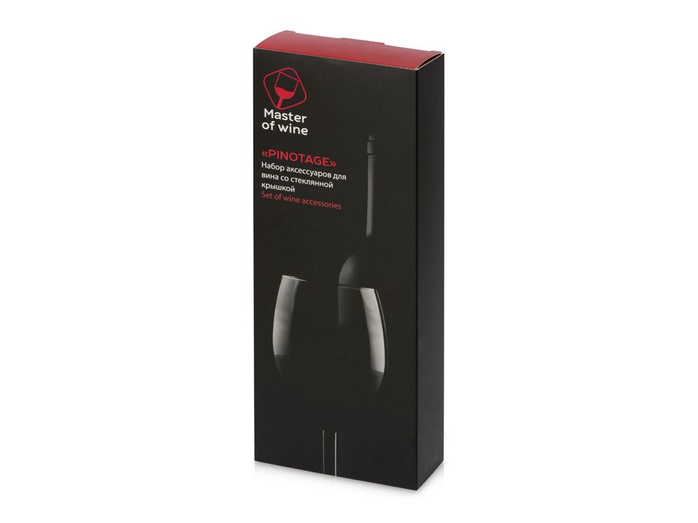 Набор аксессуаров для вина со стеклянной крышкой Pinotage - 10