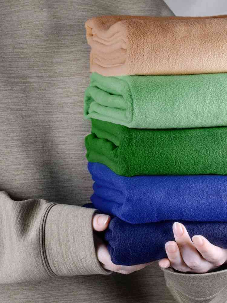 Флисовый плед Warm&Peace, бежевый - 6