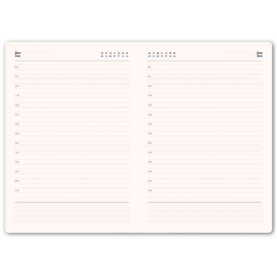 Ежедневник недатированный SALLY, A6, голубой, кремовый блок в линейку - 6