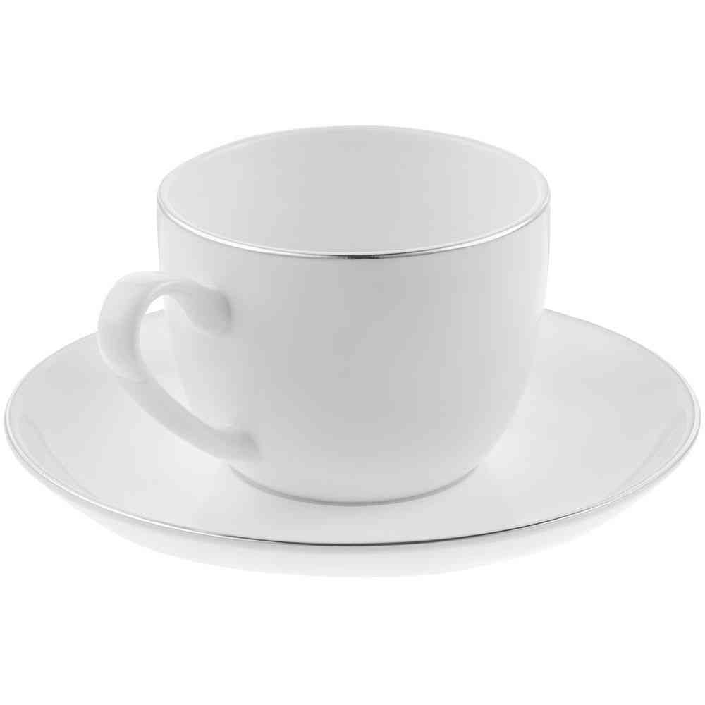 Кофейная пара Select, белая с серебристой отводкой - 4