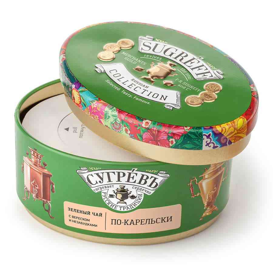 Чай Сугревъ в жестянной банке По-карельски  с натуральными малиновыми леденцами - 3