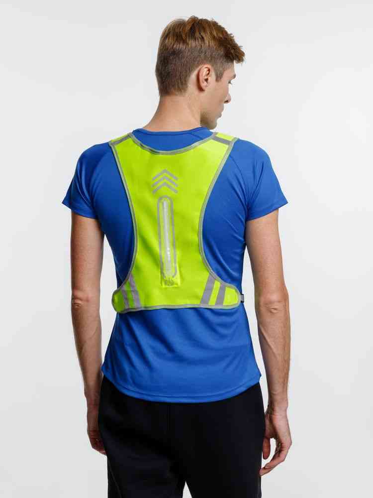 Светоотражающий жилет для бега с маячком Flash, желтый неон - 8