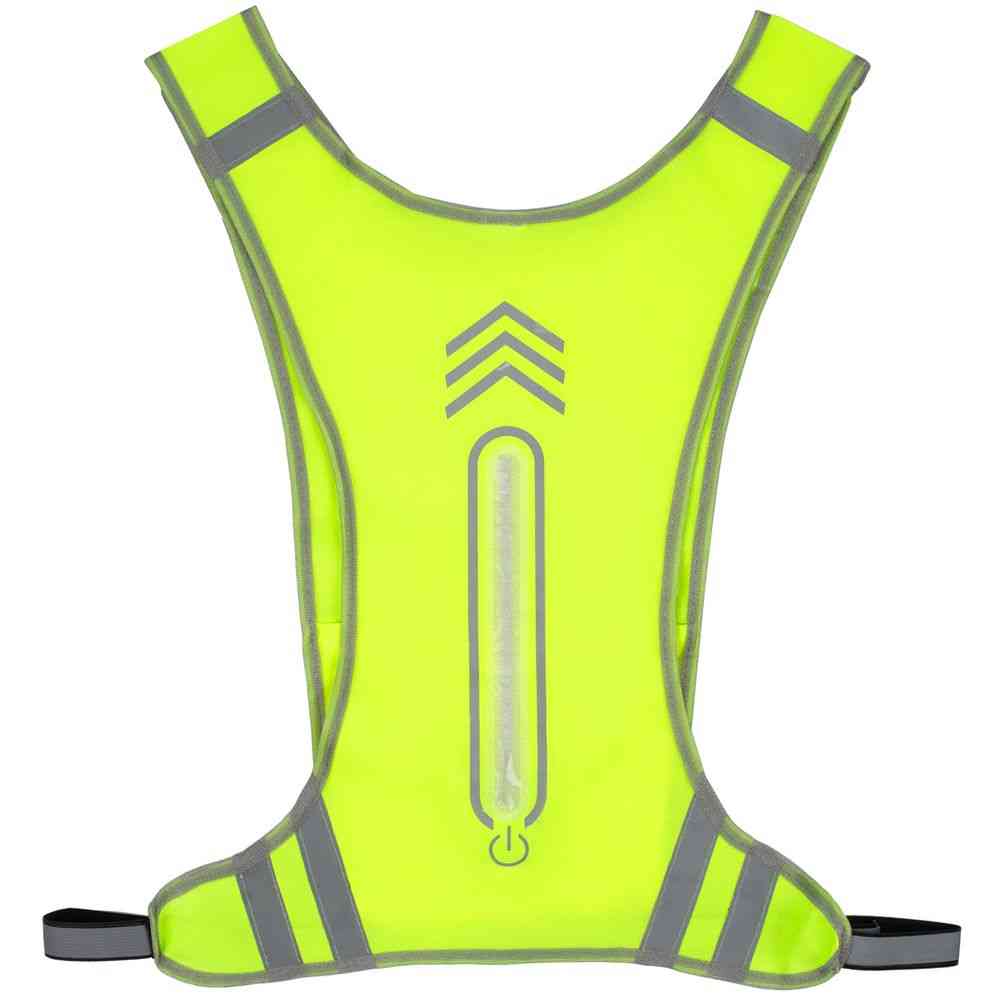 Светоотражающий жилет для бега с маячком Flash, желтый неон - 4