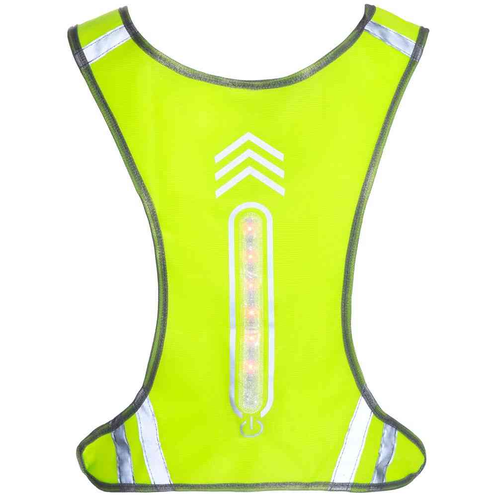 Светоотражающий жилет для бега с маячком Flash, желтый неон - 5