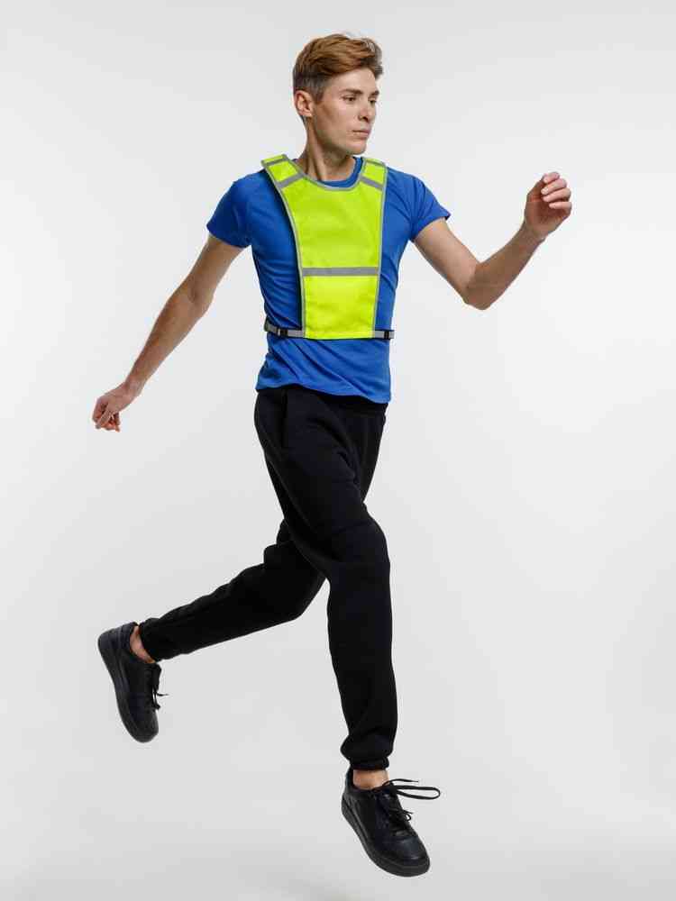 Светоотражающий жилет для бега с маячком Flash, желтый неон - 7