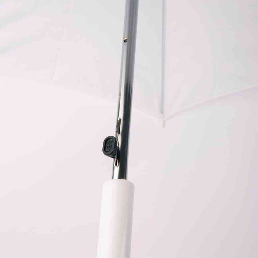 Зонт-трость с пластиковой ручкой, полуавтомат; белый; D=103 см; нейлон - 3