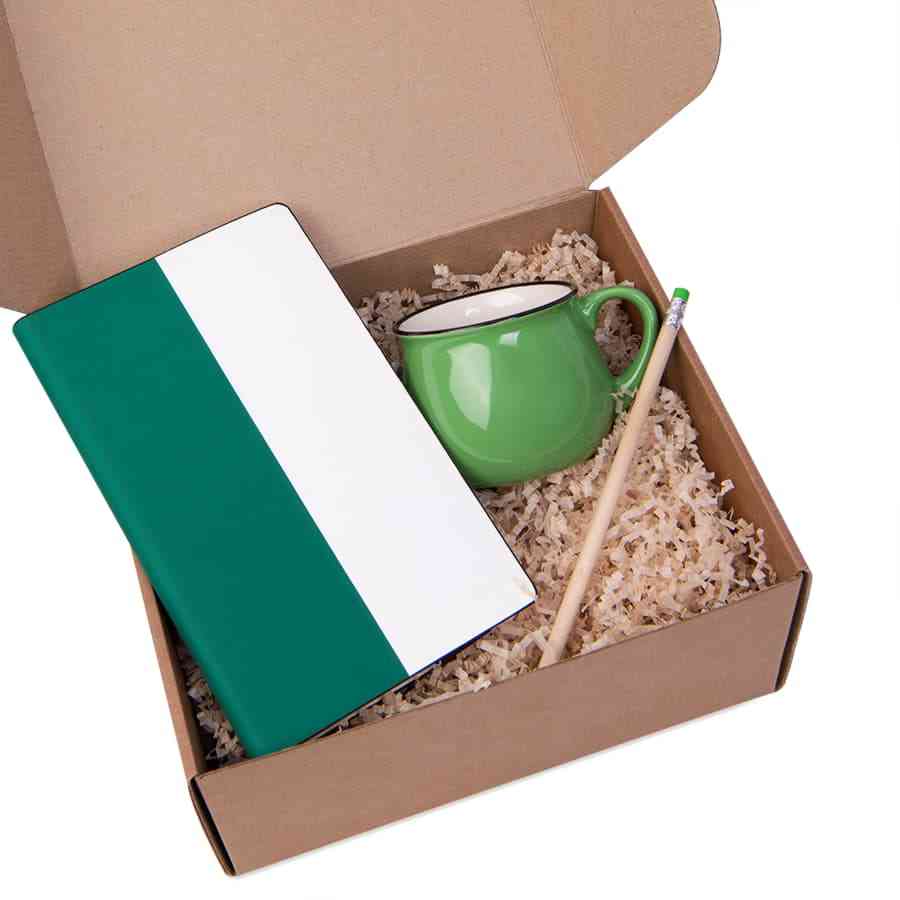 Подарочный набор LAST SUMMER: бизнес-блокнот, кружка, карандаш чернографитный, зеленый - 2