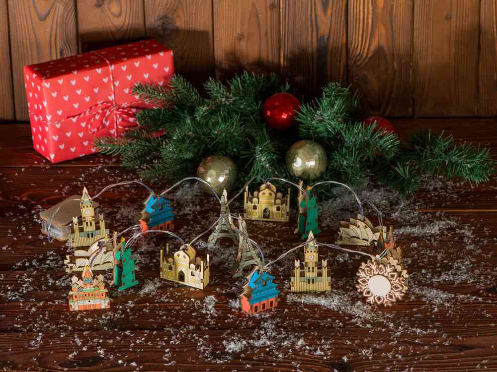 Ёлочная гирлянда с лампами в подарочной коробке Достопримечательности мира - 5