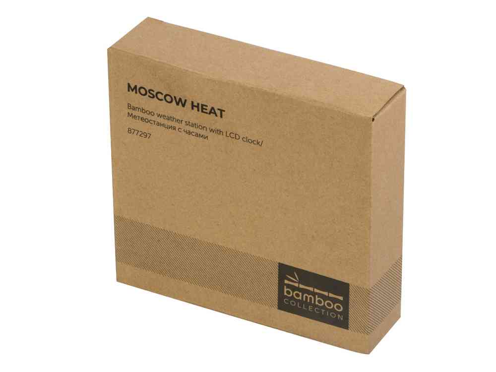 Бамбуковая метеостанция с часами Moscow Heat - 6