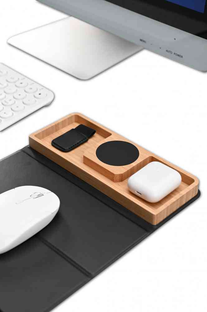 Коврик-трансформер с органайзером на магнитах с беспроводным (15W) ЗУ с подсветкой логотипа - 5