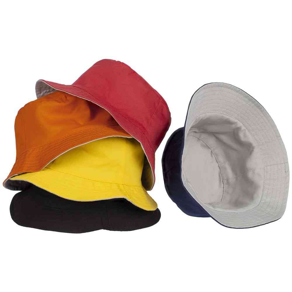 Панама Summer двусторонняя, оранжевая с серым - 5