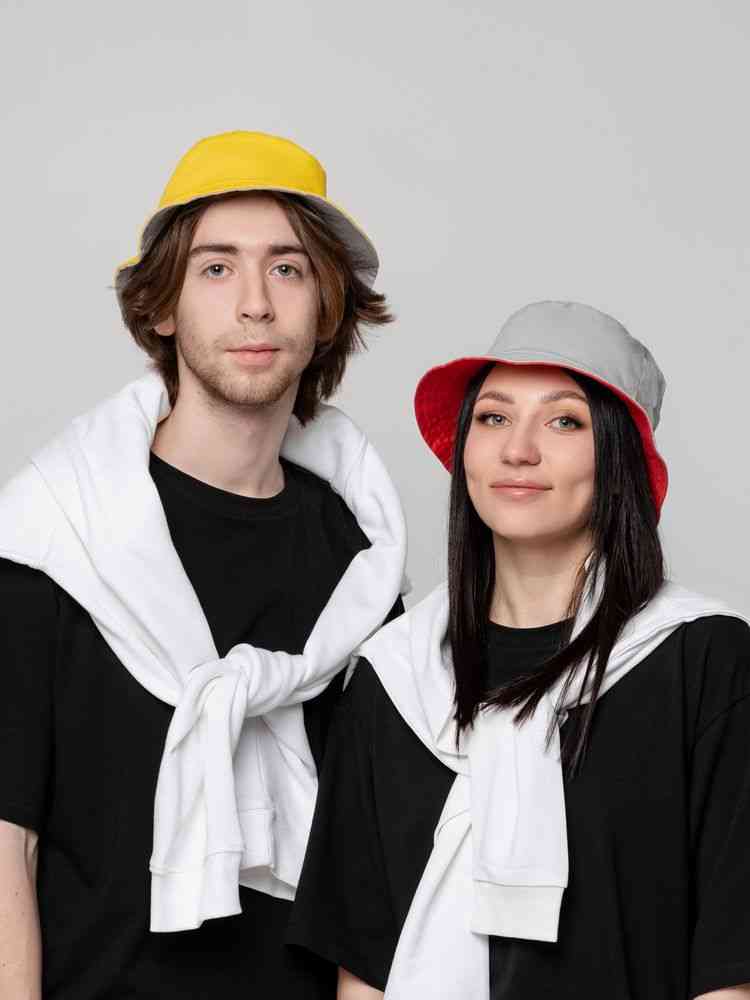 Панама Summer двусторонняя, красная с серым - 8