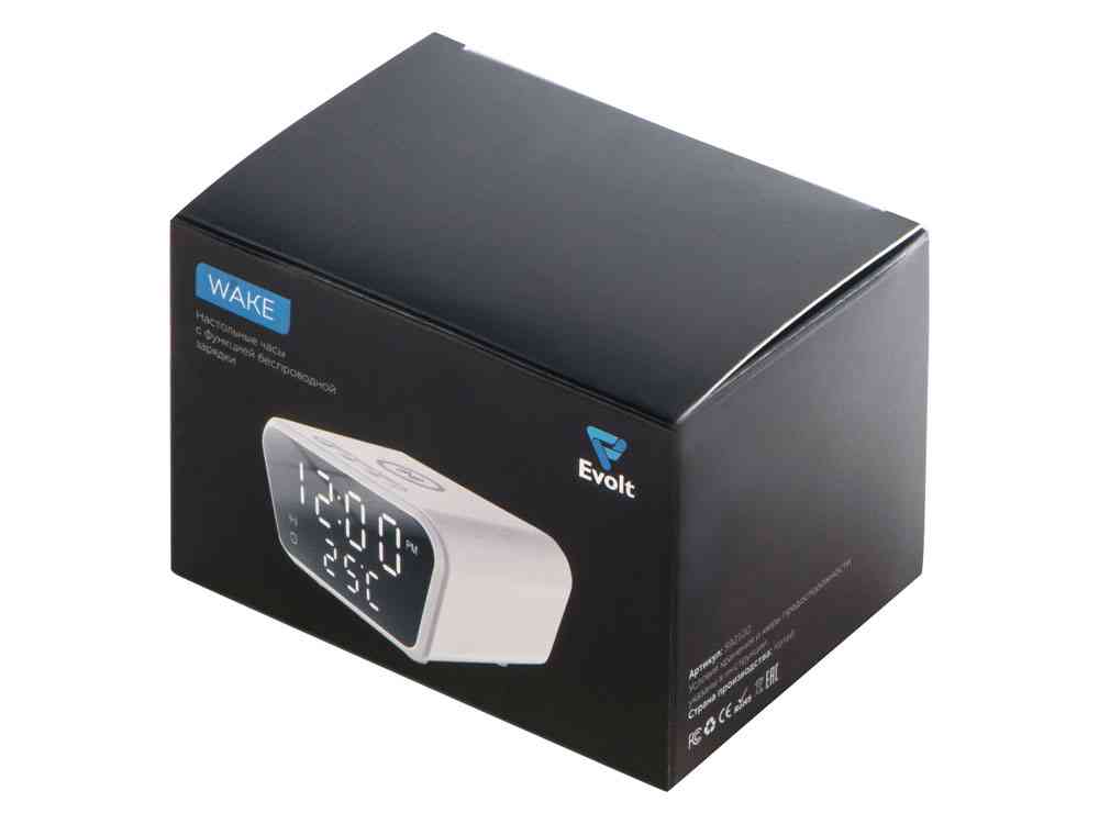 Настольные часы с функцией беспроводной зарядки Wake, 10 Вт - 11