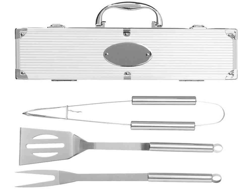 Набор для барбекю в кейсе: лопатка, щипцы, вилка Salvy - 3