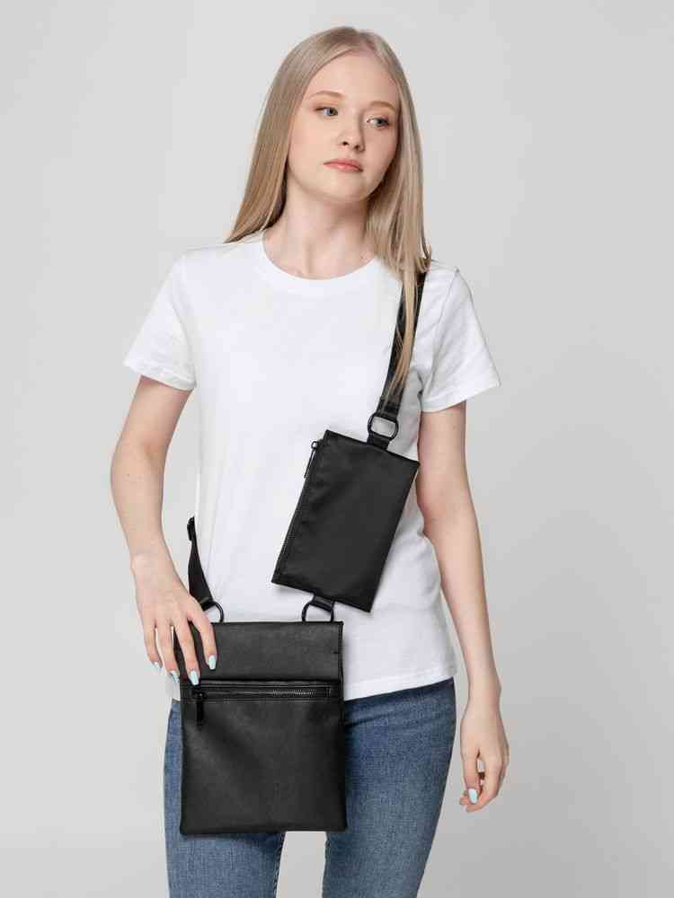 Сумка через плечо ringLink с отстегивающимся органайзером, черная - 7