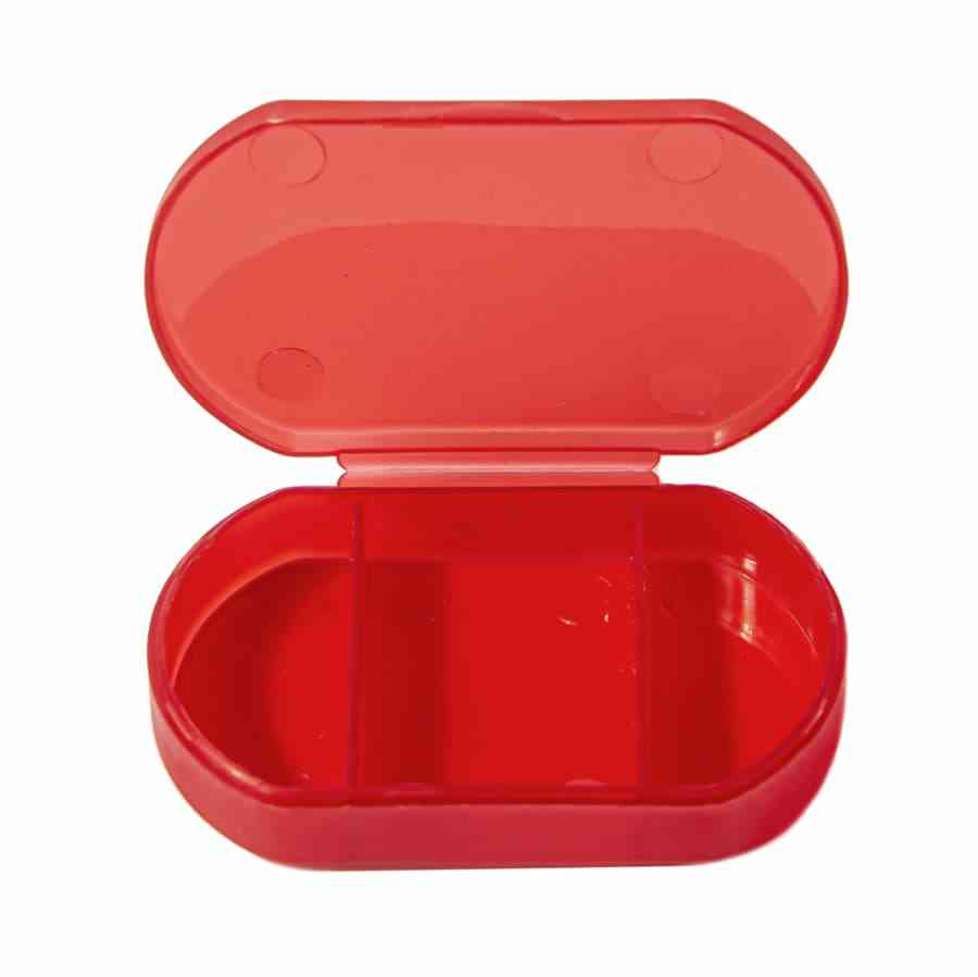 Витаминница TRIZONE, 3 отсека; 6 x 1.3 x 3.9 см; пластик, красная - 2